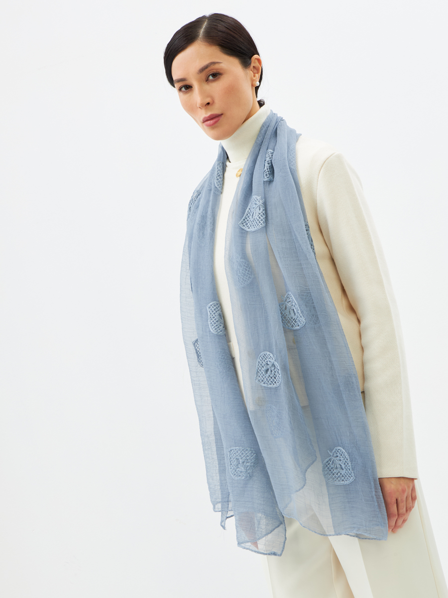 Палантин женский с вышивкой Арт-Деко BB-1351-1