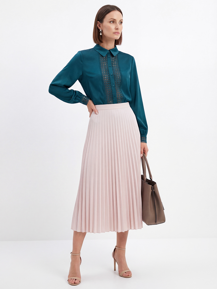 Блузка с кружевом OD-808-3 зеленый