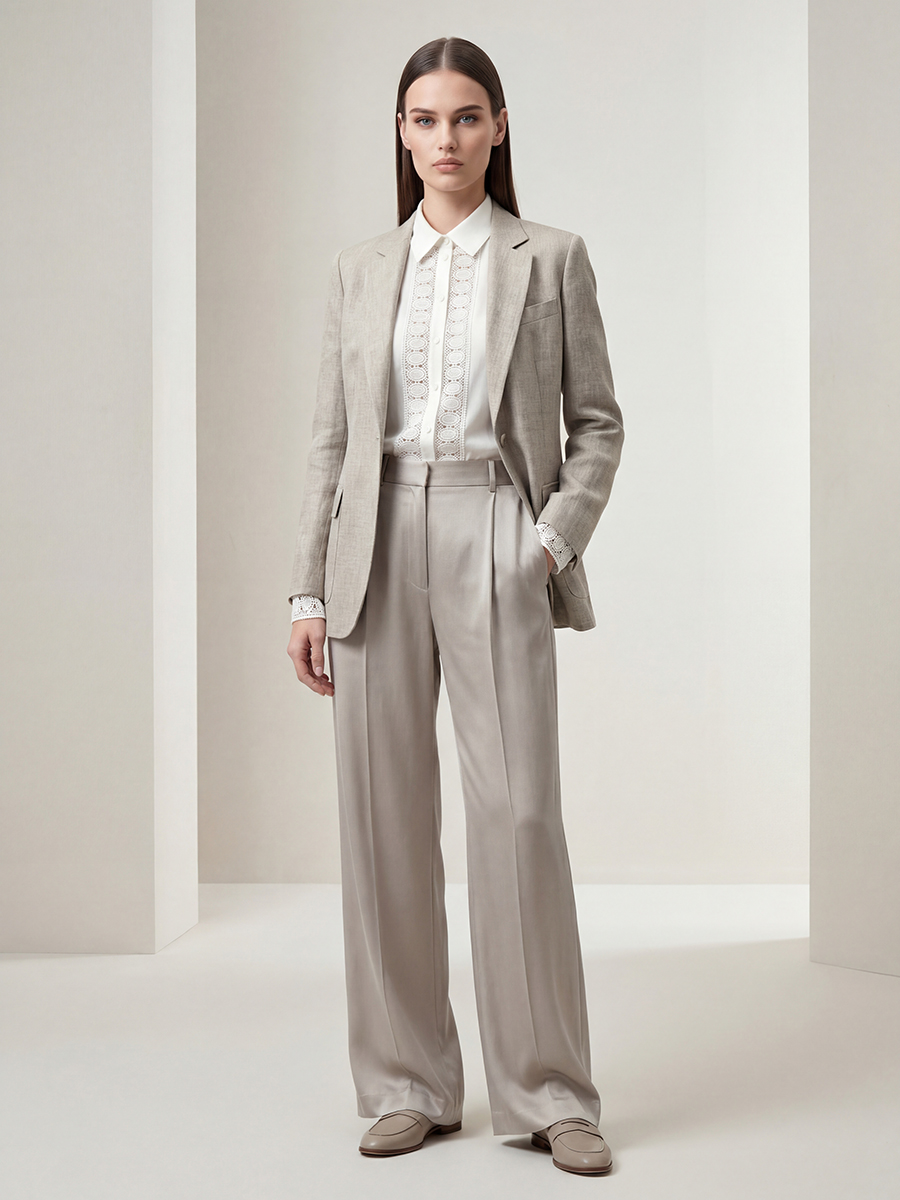 Блузка с кружевом OD-808-5 белый