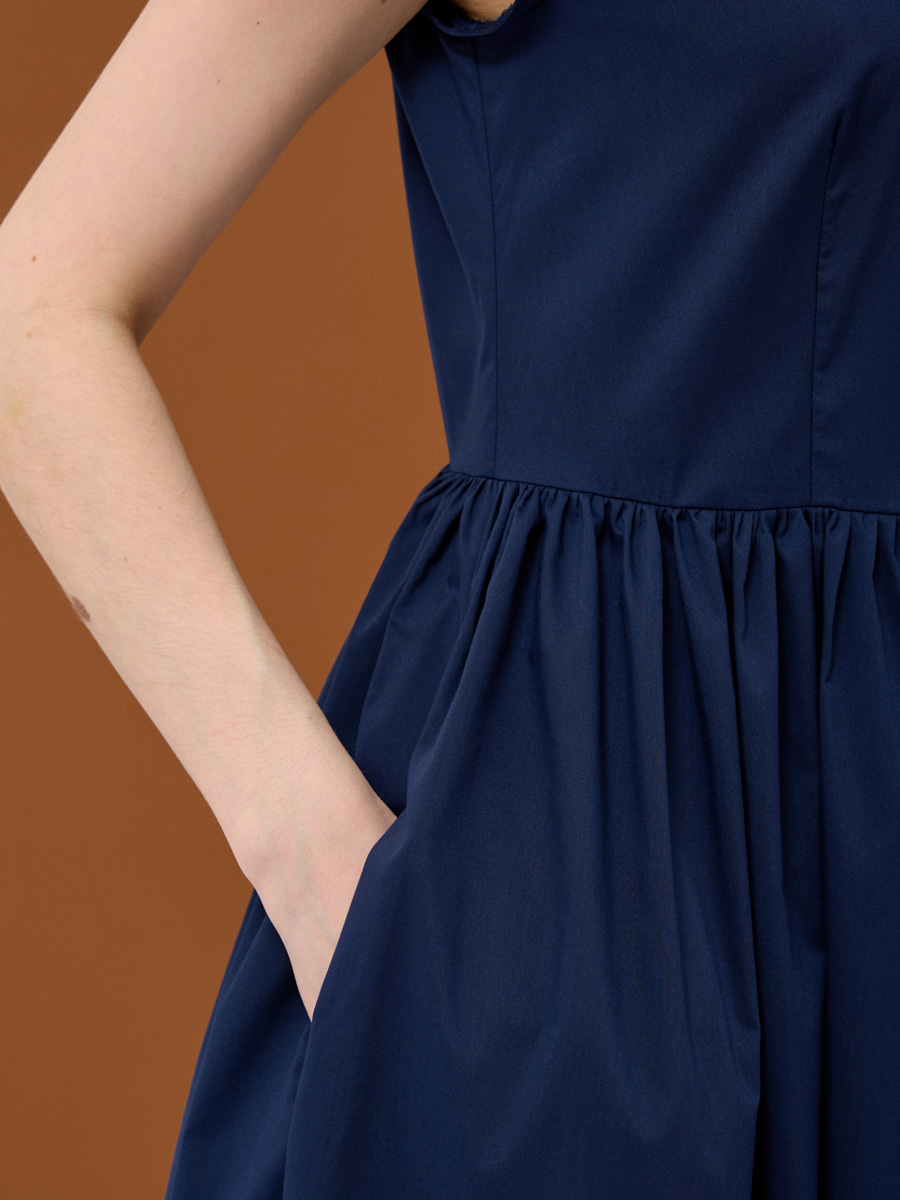 Платье хлопок OD-796-2  т.синее