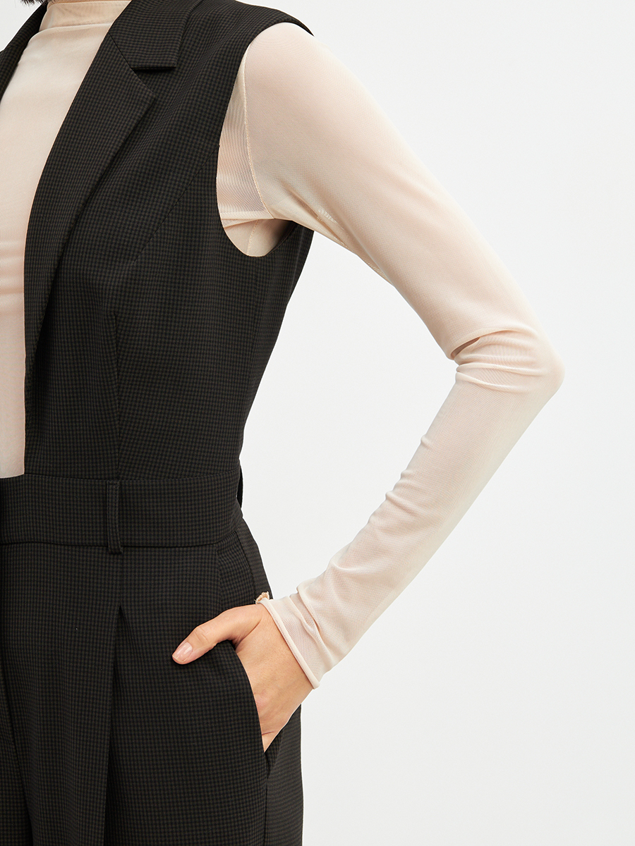 Комбинезон OD-915-1 клетка черно-коричневая