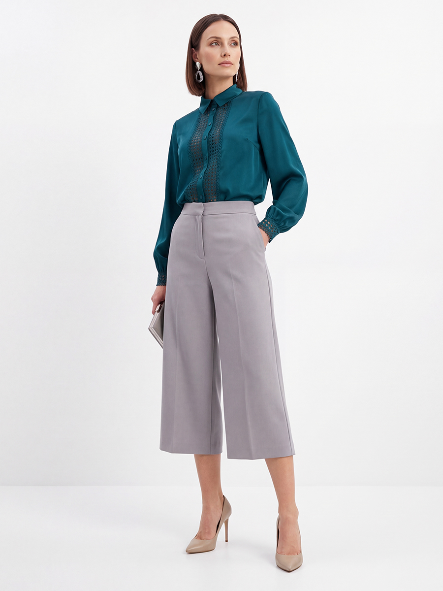 Блузка с кружевом OD-808-3 зеленый