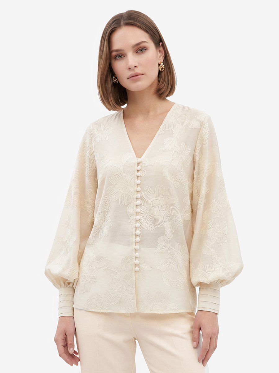 Блуза с вышивкой OD-987-2 молочный