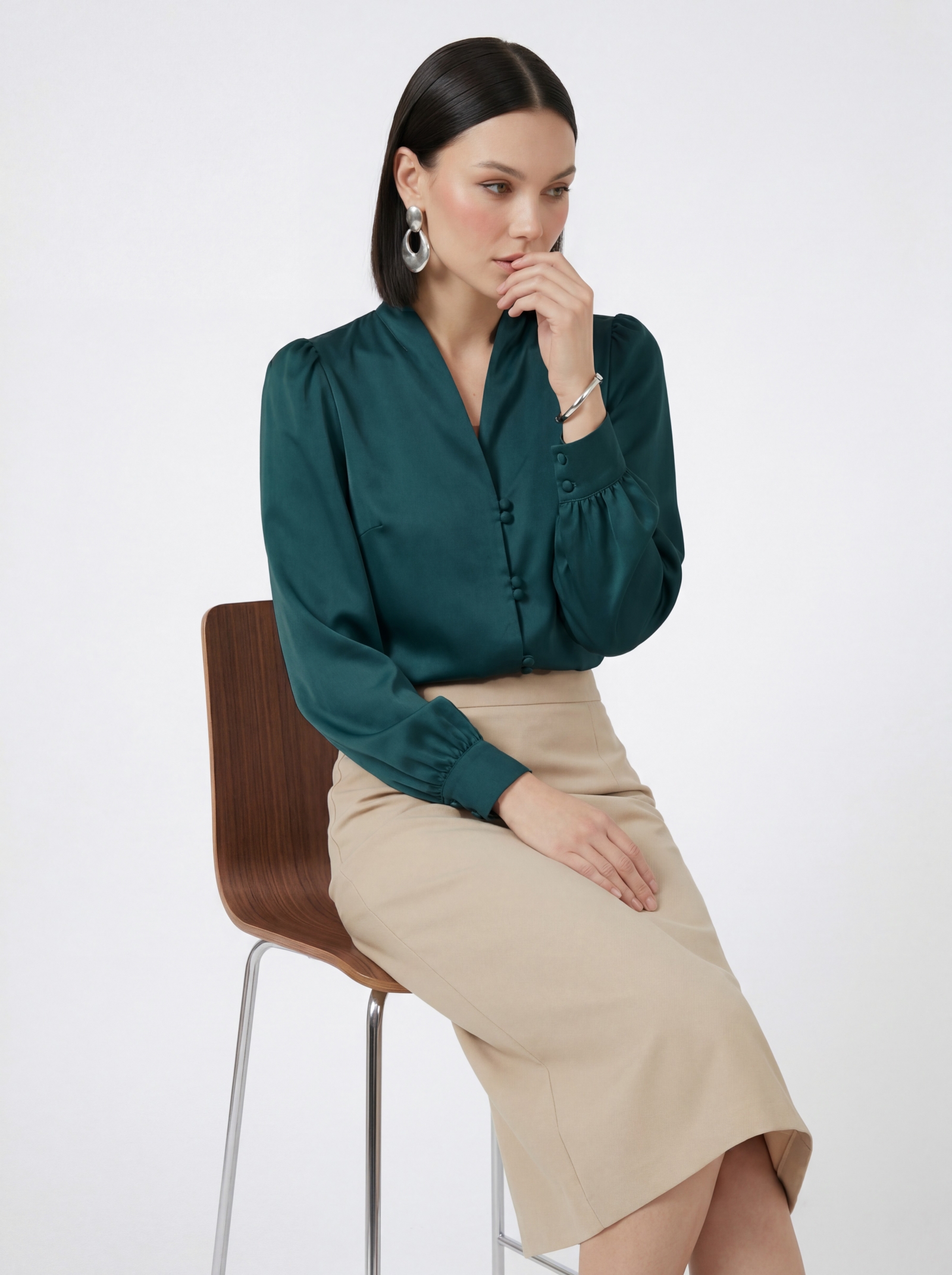 Блузка OD-735-18 бутылочный