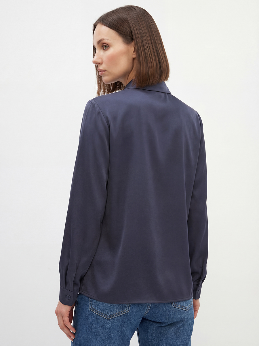 Блузка с галстуком графит