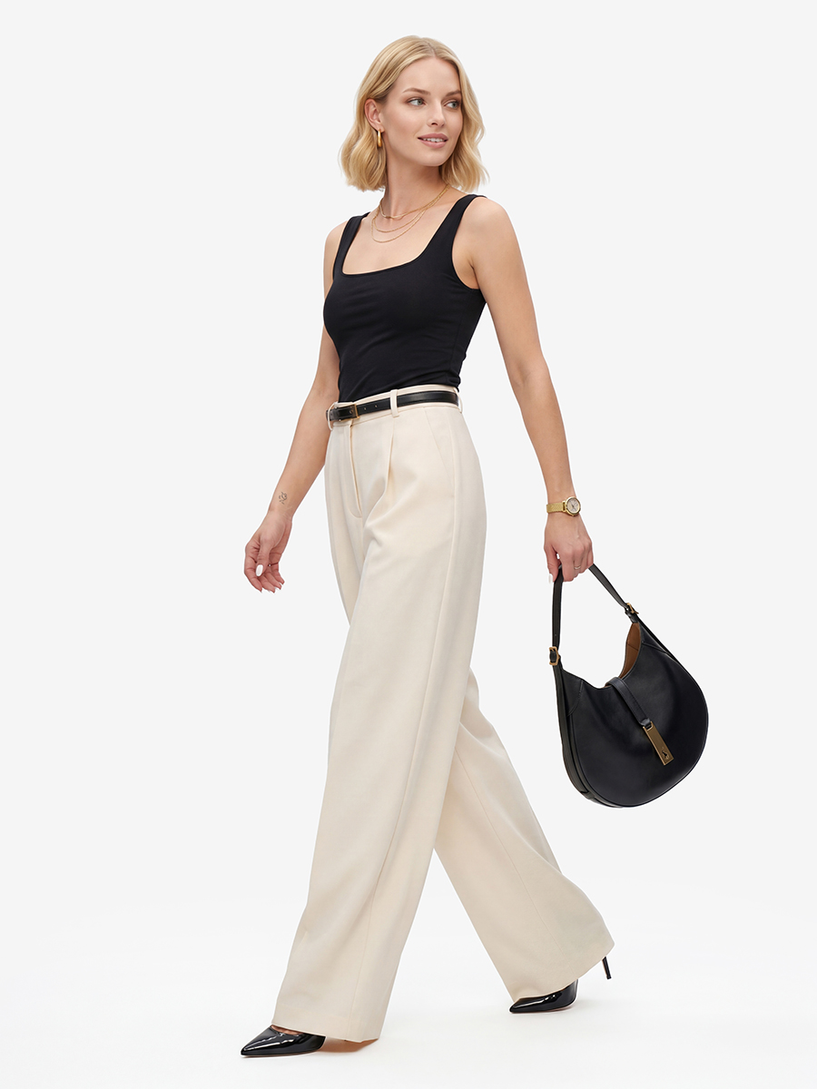 Брюки из костюмной ткани OD-1036-1 молочный