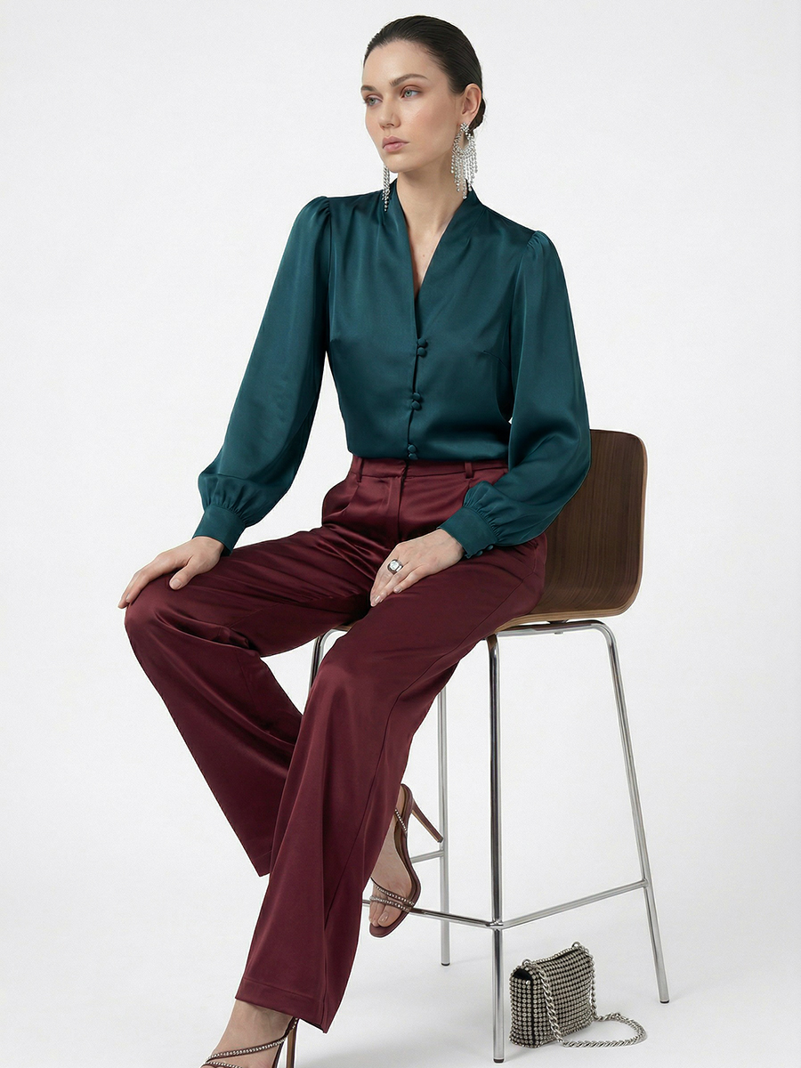 Блузка OD-735-18 бутылочный