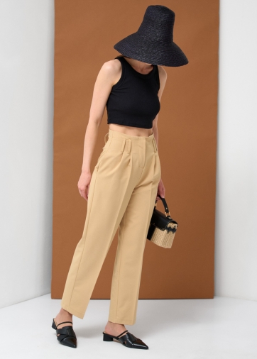 Брюки укороченные с высокой талией