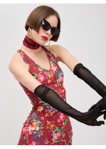 Платье с принтом масло