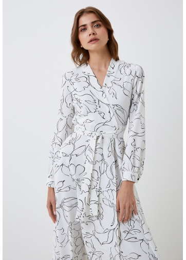 Платье на запах OD-810-1 белый