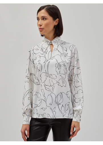 Блузка с вырезом OD-813-1 белая