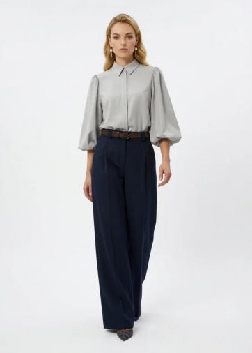 Блузка из костюмной ткани OD-1035-1 св. серый