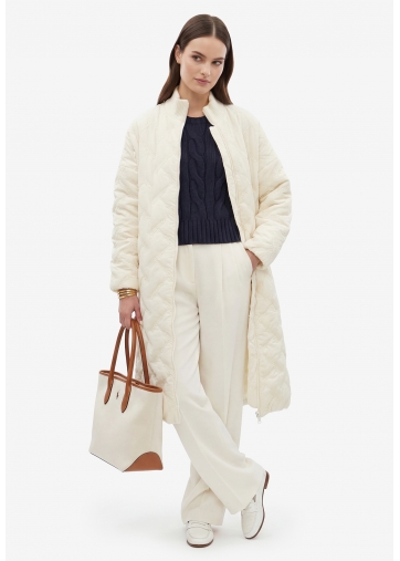 Полупальто стеганое бежевое OD-1046-1