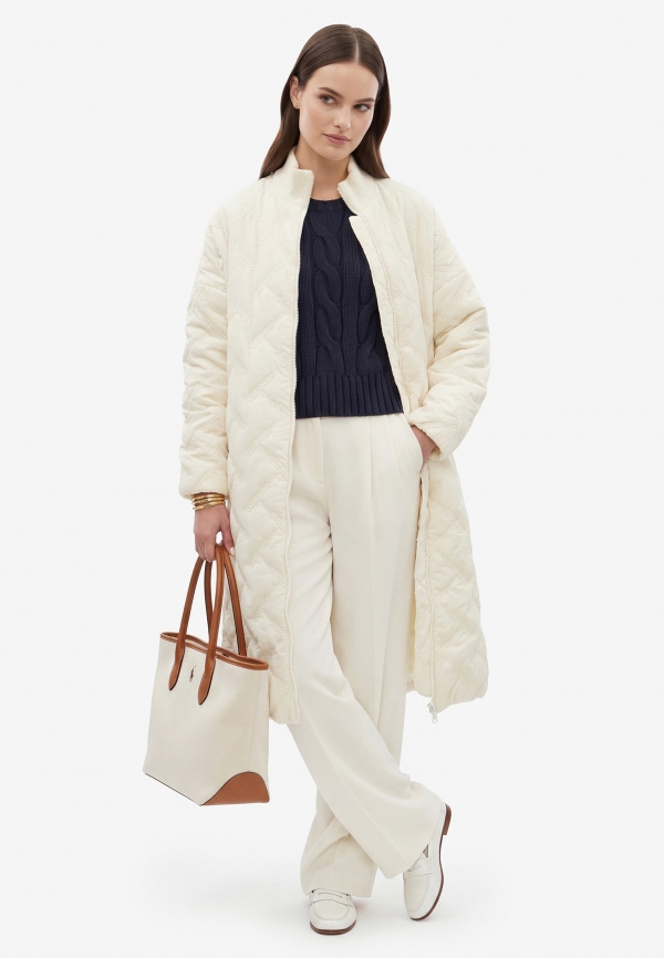 Полупальто стеганое бежевое OD-1046-1