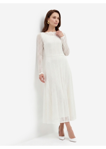 Платье из трикотажного кружева OD-904-4 белое