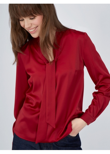 Блузка с завязками OD-812-3 бордовая