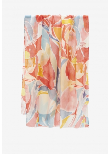 Палантин женский двусторонний с принтом арт-деко D2H-1351-1