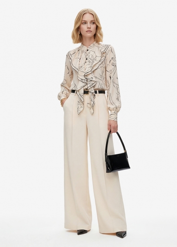 Брюки из костюмной ткани OD-1036-1 молочный