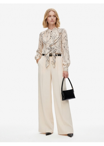 Брюки из костюмной ткани OD-1036-1 молочный