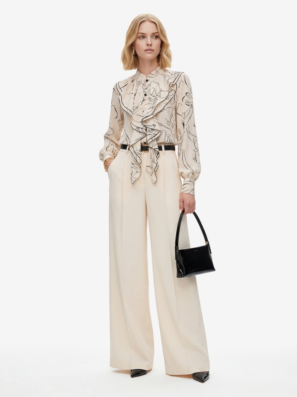 Брюки из костюмной ткани OD-1036-1 молочный