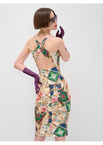 Платье с принтом масло