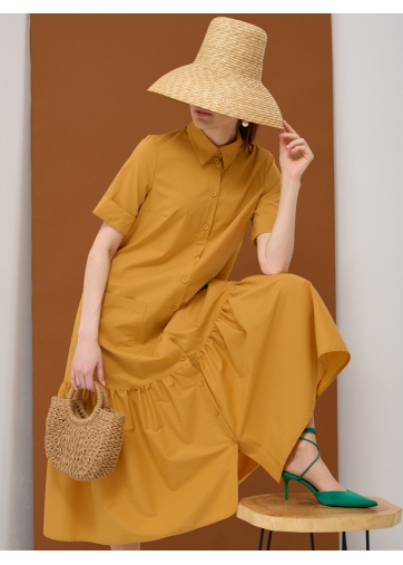 Платье хлопок OD-791-4 горчица