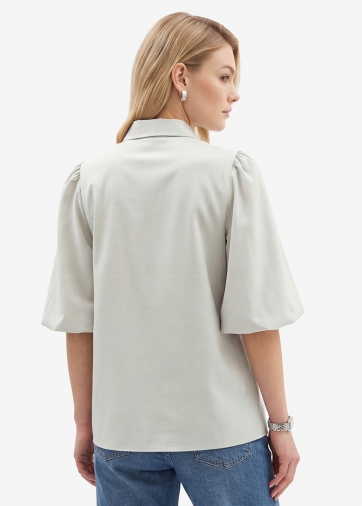 Блузка из костюмной ткани OD-1035-1 св. серый