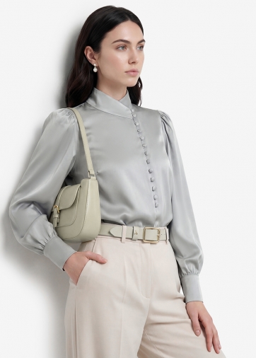 Блуза-косоворотка много пуговиц OD-550-18 полынь