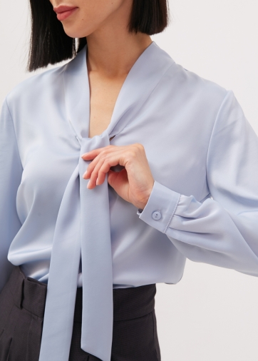 Блузка с завязками OD-812-1 голубая