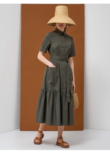 Платье хлопок OD-791-1 хаки
