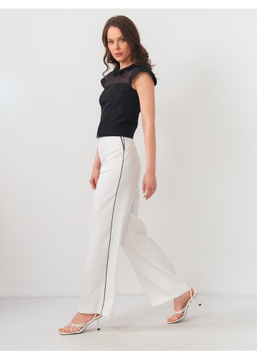 Брюки с контрастным кантом OD-860-1 белые