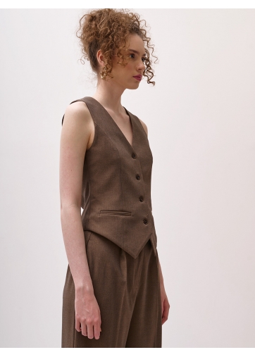 Жилет короткий OD-562-8 коричневый