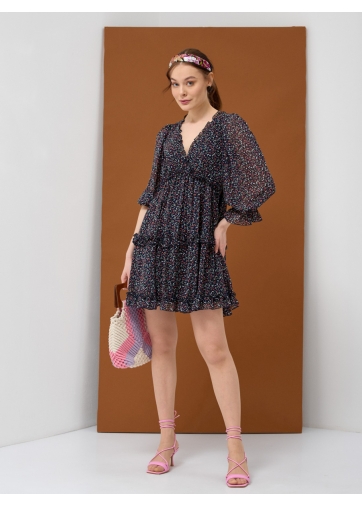 Платье из шифона с рюшами