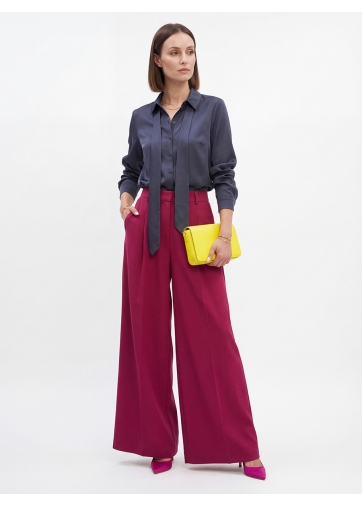 Блузка с галстуком графит