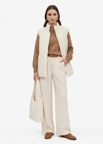 Жилет стеганый на молнии бежевый OD-1049-1