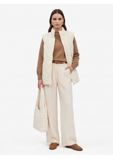 Жилет стеганый на молнии бежевый OD-1049-1