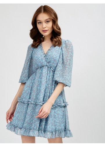 Платье из шифона с рюшами