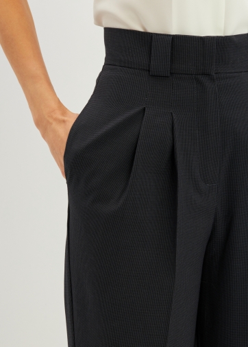 Брюки из костюмной ткани OD-780-1 черно-синий гусиная лапка