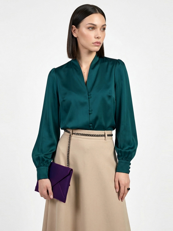 Блузка OD-735-18 бутылочный