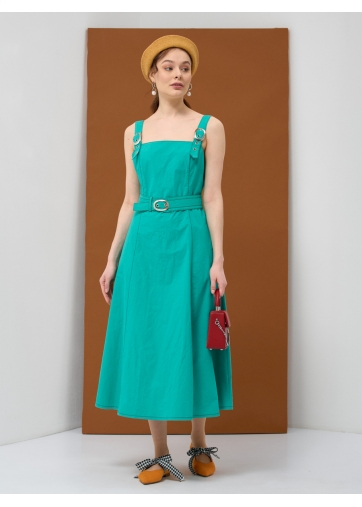 Сарафан с бретелями с металлической пряжкой