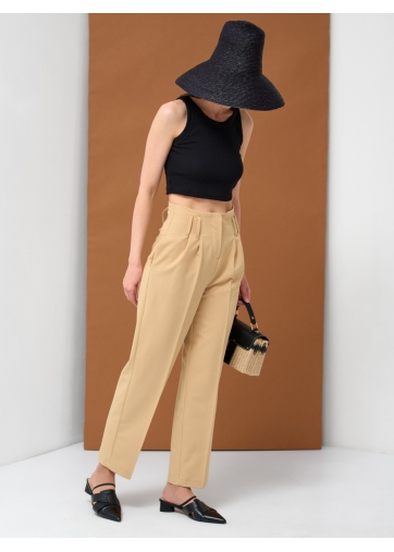 Брюки укороченные с высокой талией