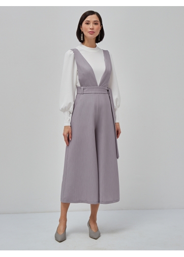 Комбинезон с брюками-кюлотами светло-серый