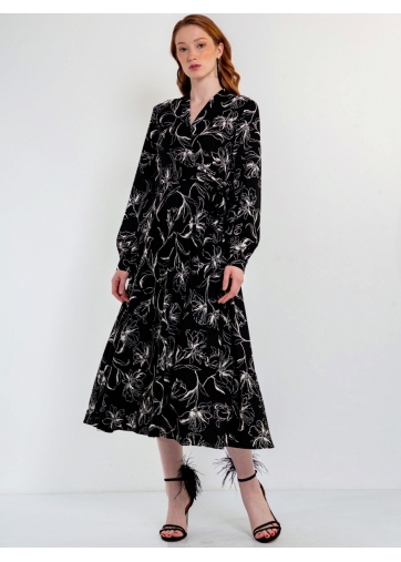 Платье на запах OD-810-2 черный