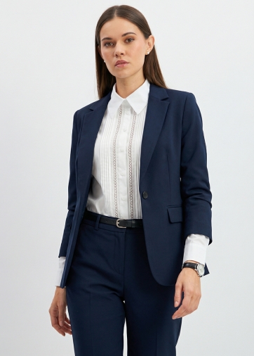 Блузка из хлопка со складками и кружевом OD-972-1 белый