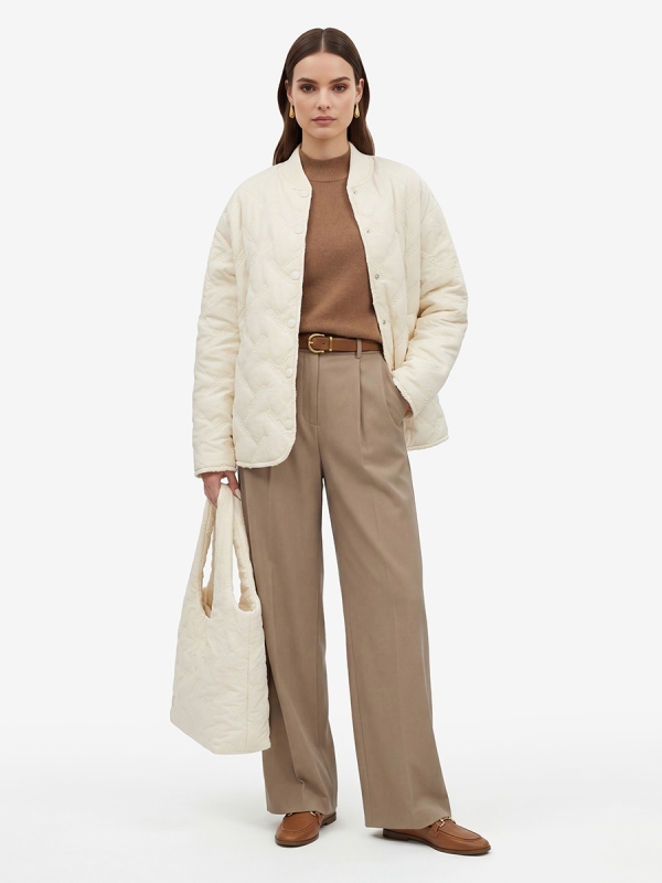 Стеганая сумка на магнитных кнопках OD-1053-1 бежевый