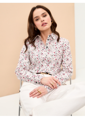 Рубашка с контрастной стойкой