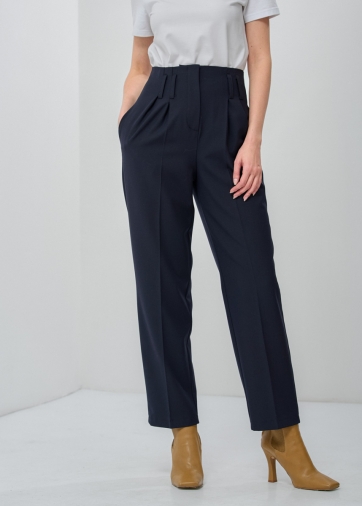 Брюки укороченные с высокой талией