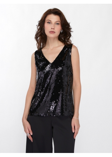 Топ из пайеток черный OD-901-2
