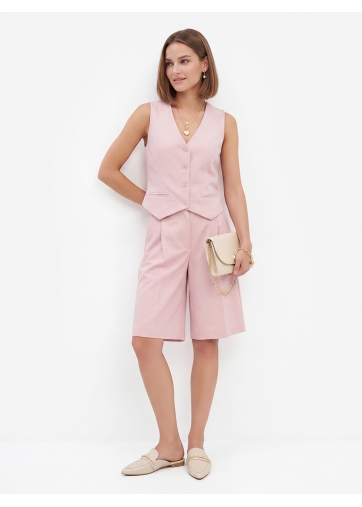 Жилет из костюмной ткани OD-920-3 розовый