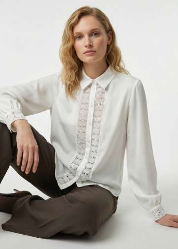 Блузка с кружевом OD-808-5 белый